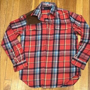 Polo Ralph Lauren coral and Blue Plaid woman’s button-down Shirt